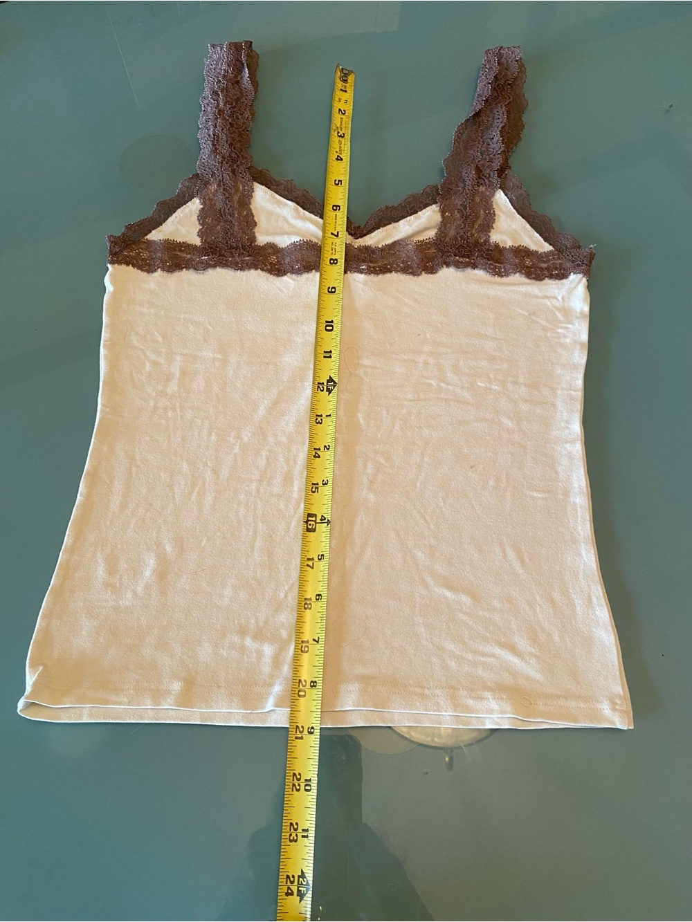 intimissimi Cream Camisole with Brown Lace Trim - Picture 4 of 5